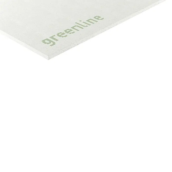 Fermacell Greenline Gipsfaserplatte 1-Mann-Platte - 1.500 x 1.000 x 10 mm - Nahaufnahme einer Greenline Gipskartonplatte, ideal für Innenausbau und Trockenbauarbeiten, mit feiner Oberflächenstruktur.