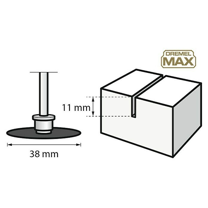 Dremel EZ SpeedClic Diamant-Trennscheibe Max Life SC545DMDurchmesser: 38,1 mm, Passend für: Dremel Multifunktionswerkzeug Sketch