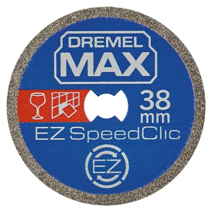Dremel EZ SpeedClic Diamant-Trennscheibe Max Life SC545DM - Durchmesser: 38,1 mm, Passend für: Dremel Multifunktionswerkzeug - Dremel Max Trennscheibe 38 mm für schnelles und einfaches Trennen verschiedener Materialien. Ideal für Heimwerker- und Bastelprojekte.