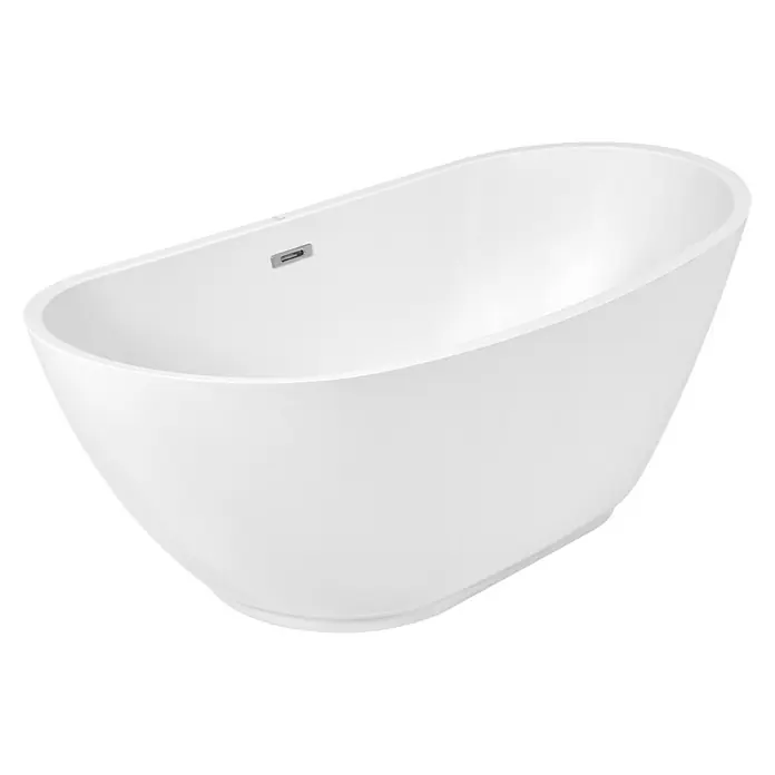 Camargue Freistehende Badewanne Phoenix - L x B: 180 x 86 cm, Sanitäracryl, Weiß - Freistehende, moderne Badewanne in Weiß. Stilvolles Design für Ihr Badezimmer mit klaren Linien.