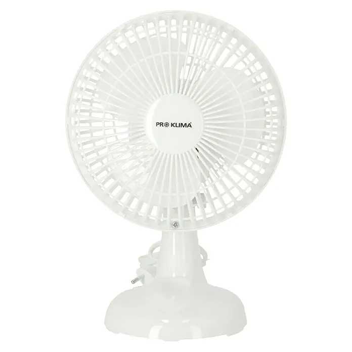 Voltomat Tischventilator - Weiß, 15 cm - Weißer Pro Klima Tischventilator mit Schutzgitter und Standfuß für den persönlichen Gebrauch.