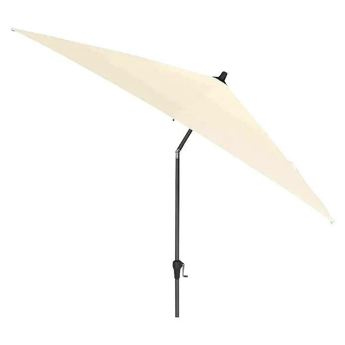 Siena Garden Marktschirm Avio - Ecru, Bespannungsmaß (L x B): 250 x 250 cm - Bild eines Gartenschirms in hellbeige mit einem dunklen Ständer, der Schatten und Schutz vor der Sonne bietet.