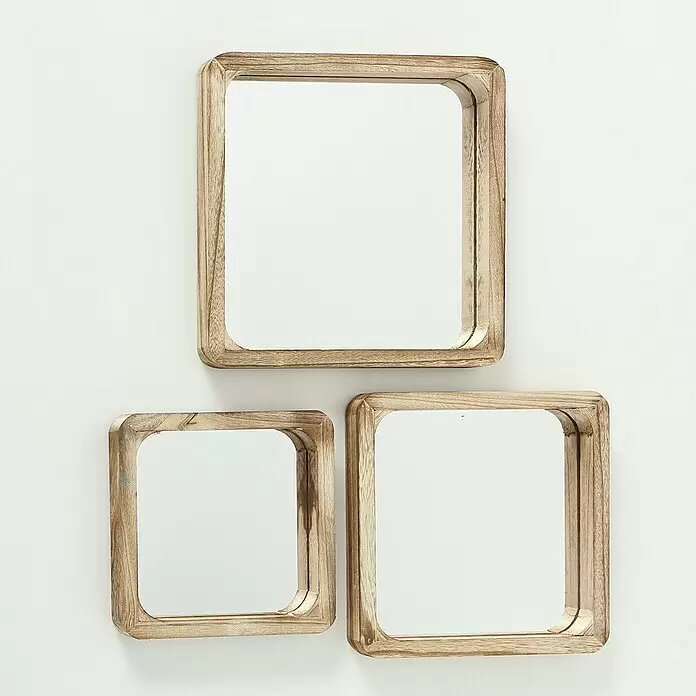 Wandspiegel Set Mambo - 3 -tlg., Holz, Natur - Stimmungsaufnahme