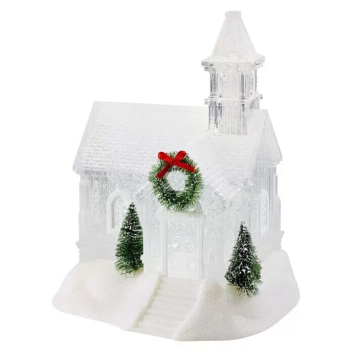 Markslöjd LED-Schneelaterne Kapelle - Innen, Transparent, 14 x 17 x 23 cm, Batteriebetrieben - Vorderansicht