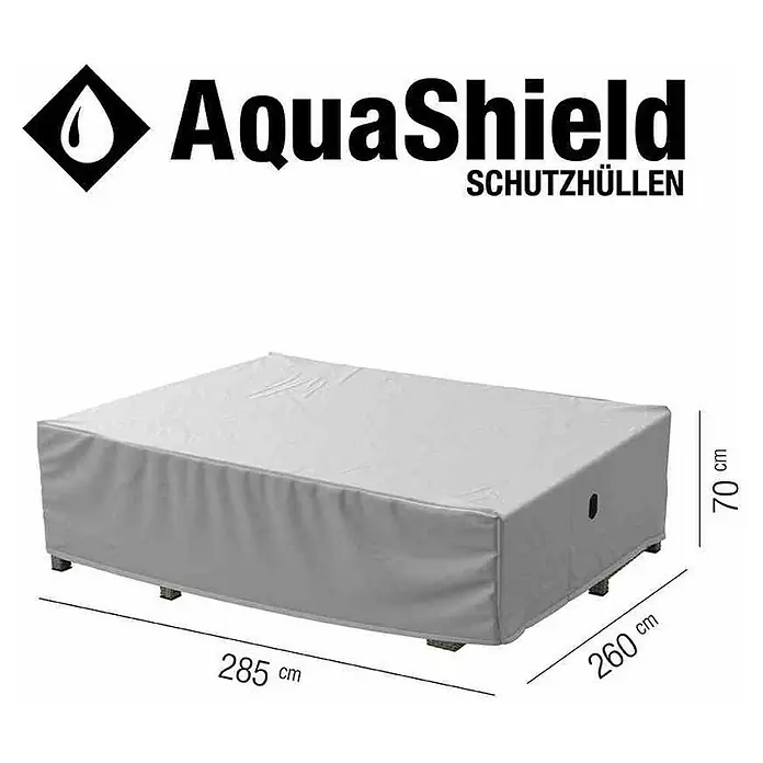 Siena Garden Lounge-Set Schutzhülle AquaShield - L x B x H: 285 x 260 x 70 cm, Kunststoff - Produktbild einer AquaShield Schutzhülle für Gartenmöbel mit den Maßen 285x260x70 cm.