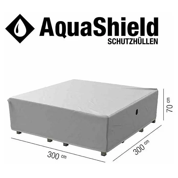 Siena Garden Lounge-Set Schutzhülle AquaShield - L x B x H: 300 x 300 x 70 cm, Kunststoff - Produktbild einer AquaShield Schutzhülle für Gartenmöbel, quadratisch, 300 x 300 x 70 cm.