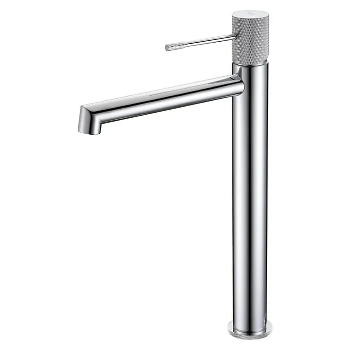 Imex Line Grifo de lavabo alto - Cromo - Grifo pulido de alto brillo con diseño moderno. Ideal para baños y cocinas elegantes.