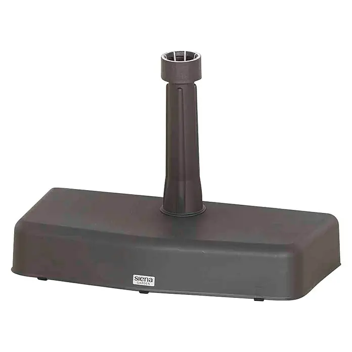 Balkonschirmständer - L x B: 50 x 25 cm, Für Rohrdurchmesser: 19 mm - 36 mm, Anthrazit, 20 kg - Schirmständer aus Kunststoff mit dunkelgrauer Oberfläche. Die Basis ist rechteckig und hat einen zylindrischen Schaft für den Sonnenschirm.