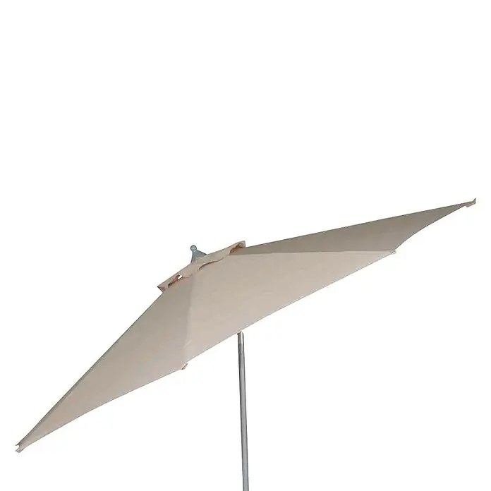 Siena Garden Marktschirm rund Push Pro - Natur, Durchmesser Bespannung: 300 cm - Ein cremefarbener, rechteckiger Sonnenschirm mit einem silbernen Stab bietet Schutz vor der Sonne. Perfekt für den Garten oder die Terrasse.