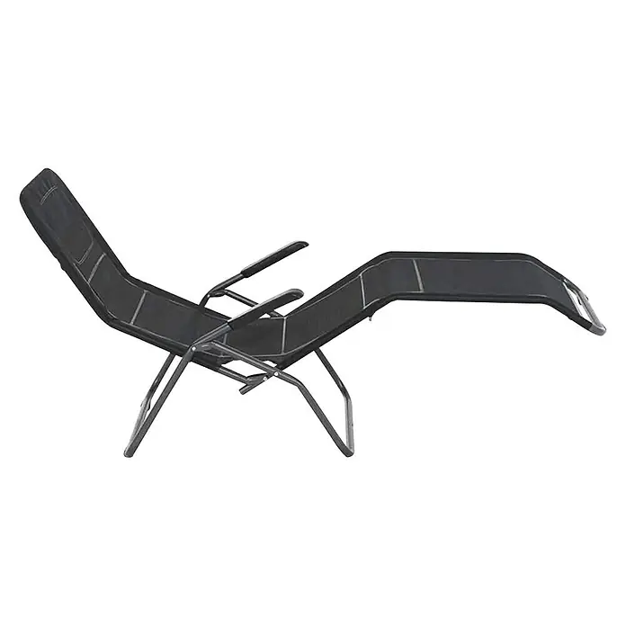 Gartenliege Anco - Schwarz, Metall, Klappbar - Dieser Liegestuhl bietet ultimativen Komfort. Er ist ideal zum Entspannen im Garten oder auf der Terrasse und bietet eine verstellbare Liegeposition.