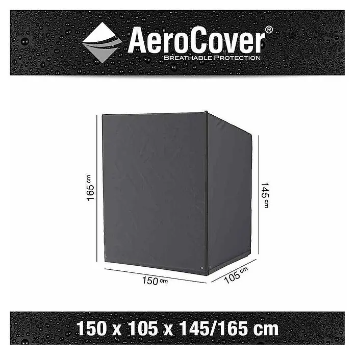 Strandkorb-Schutzhülle Aerocover - L x B x H: 150 x 105 x 165 cm, Kunststoff - Abdeckung mit den Maßen 150 x 105 x 145/165 cm von AeroCover für atmungsaktiven Schutz Ihrer Gartenmöbel vor Witterungseinflüssen.