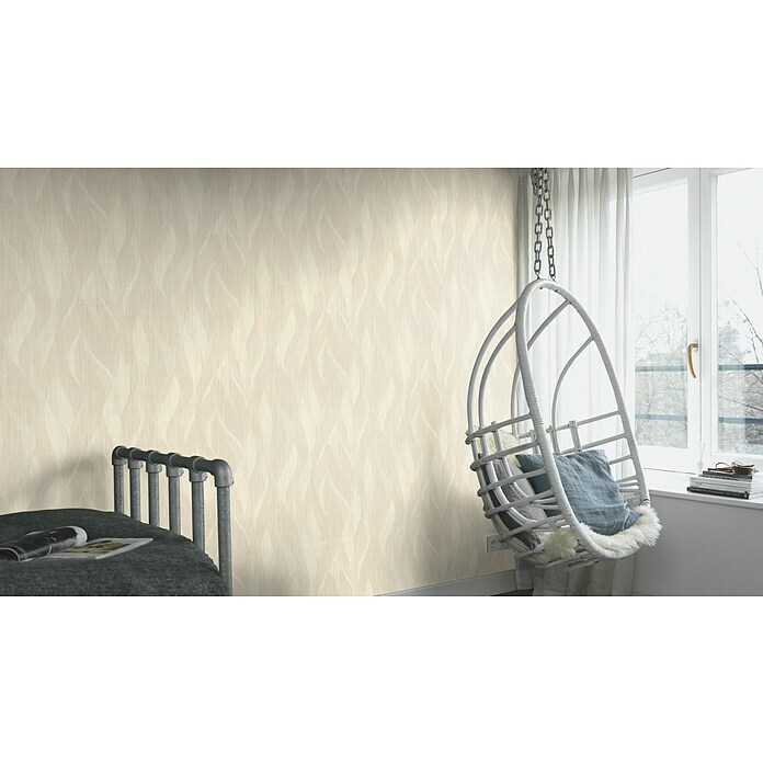 FREUNDIN HOME COLLECTION III Vliestapete Welle (Creme, Wellen, 10,05 x 0,53 m)