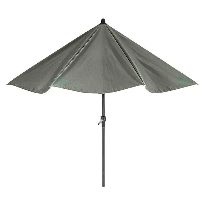 Siena Garden Marktschirm rund Avio - Olive, Durchmesser Bespannung: 350 cm - Ein grauer Sonnenschirm mit einem dunklen Gestell bietet Schutz vor der Sonne und spendet angenehmen Schatten im Freien.