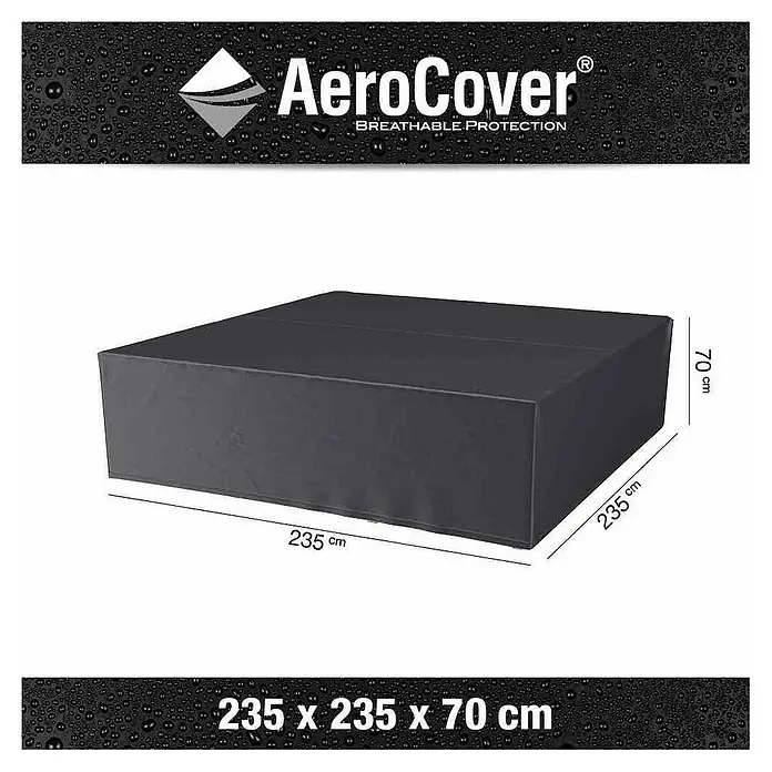 Loungemöbel-Schutzhülle Aerocover - L x B x H: 235 x 235 x 70 cm, Polyester - Bild eines AeroCover atmungsaktiven Schutzhülle für Möbel mit den Maßen 235 x 235 x 70 cm, ideal zum Schutz Ihrer Gartenmöbel.