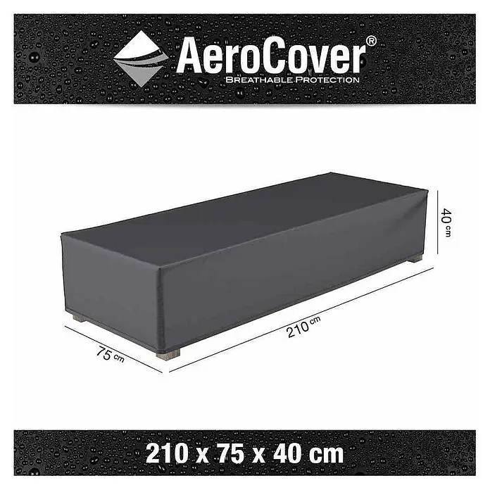Sonnenliegen-Schutzhülle Aerocover - L x B x H: 210 x 75 x 40 cm, Kunststoff - Abdeckung für Gartenmöbel von AeroCover, atmungsaktiver Schutz für Sofas und mehr, Maße 210 x 75 x 40 cm, ideal für den Außenbereich.