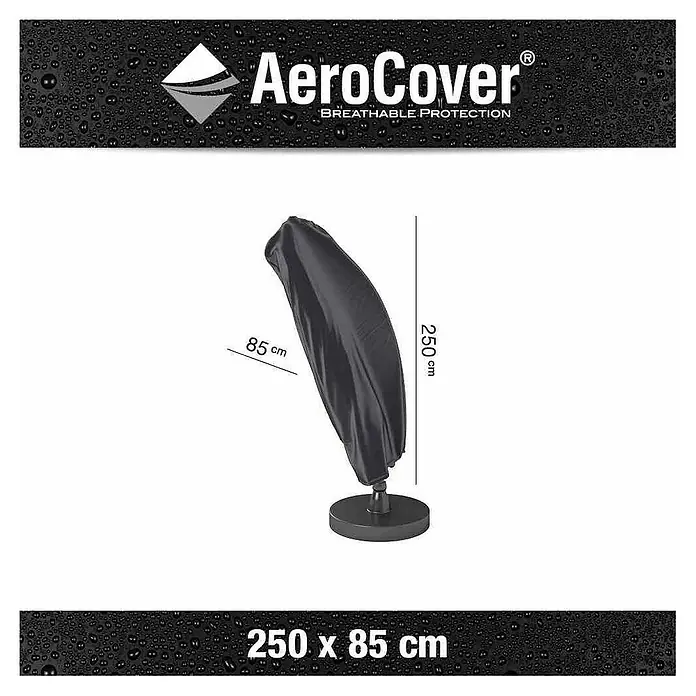 Schirm-Schutzhülle Aerocover - Passend für: Schirme bis Ø 350 cm, Kunststoff - Darstellung einer AeroCover Schutzhülle für Heizstrahler mit den Maßen 250 x 85 cm, ideal für den Schutz im Außenbereich.