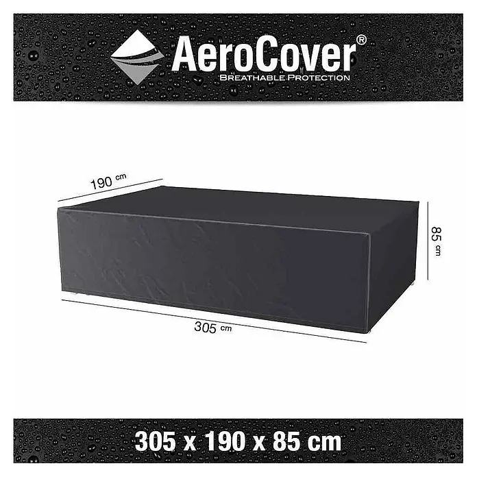 Sitzgruppen-Schutzhülle Aerocover - L x B x H: 305 x 190 x 85 cm, Kunststoff - Abbildung einer AeroCover Schutzhülle für Gartenmöbel mit den Maßen 305 x 190 x 85 cm.