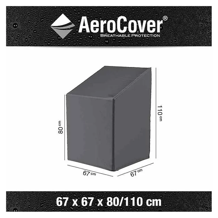 Stapelsessel-Schutzhülle Aerocover - L x B x H: 67 x 67 x 110 cm, Kunststoff - AeroCover Schutzhülle für Möbel, atmungsaktiver Schutz, Maße 67 x 67 x 80/110 cm, ideal zum Abdecken und Schützen von Gartenmöbeln.