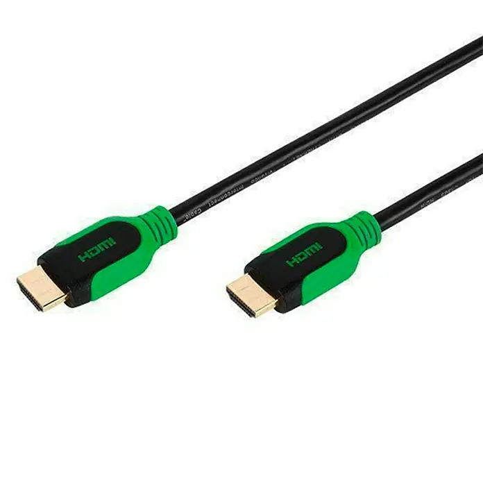 Vivanco Cable HDMI High speed - Verde, 75 cm - Cable HDMI de alta calidad en negro y verde con conectores chapados en oro para una transmisión óptima de la señal.