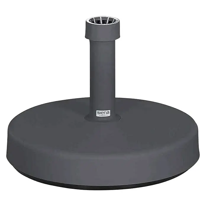 Siena Garden Schirmständer Fill Foot - Durchmesser: 46 cm, Für Rohrdurchmesser: 21 mm - 54 mm, 25 kg, Anthrazit - Bild eines grauen Siena Garden Sonnenschirmständer aus Beton, ideal für Ihren Garten oder Ihre Terrasse. Stabiler Halt für Ihren Sonnenschirm.