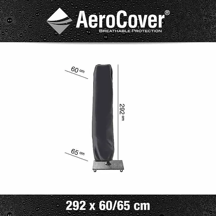 Schirm-Schutzhülle Aerocover - Passend für: Schirme bis 400 x 300 cm, Kunststoff - Produktbild der AeroCover Schutzhülle für Heizstrahler, Größe 292 x 60/65 cm, für den Außenbereich. Atmungsaktiver Schutz vor Witterungseinflüssen.