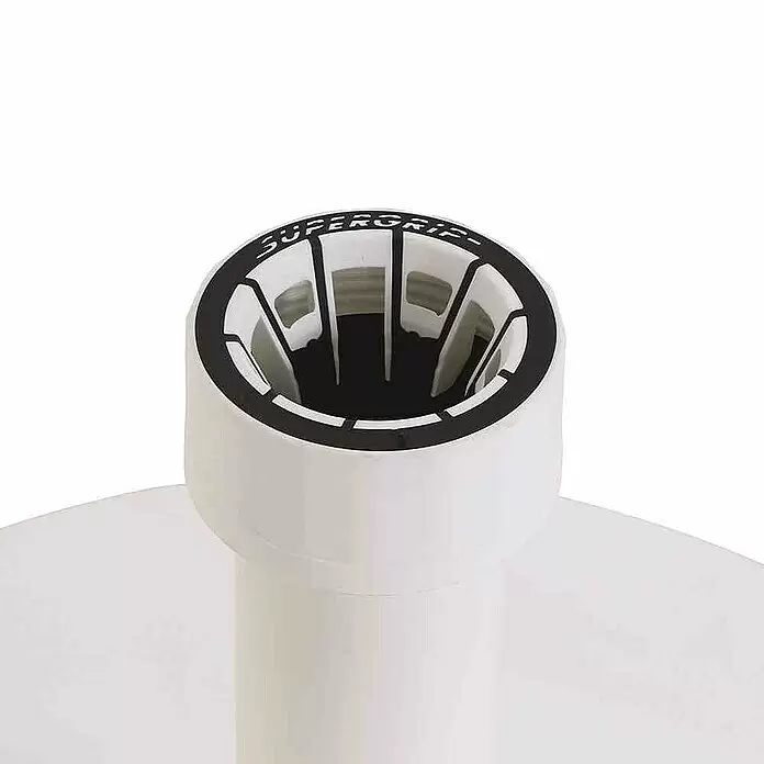 Siena Garden Schirmständer Fill Foot - Durchmesser: 46 cm, Für Rohrdurchmesser: 21 mm - 54 mm, 25 kg, Weiß - Weißes Produkt mit schwarzem und weißem SUPERGRIP-Mechanismus innen, zum sicheren Halt.