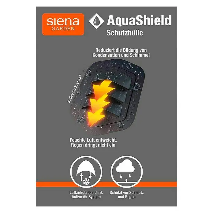 Siena Garden Auflagen-Schutzhülle AquaShield - L x B x H: 125 x 32 x 50 cm, Kunststoff - Siena Garden AquaShield Schutzhülle: Reduziert Kondensation und Schimmel, feuchte Luft entweicht, Regen dringt nicht ein. Active Air System.