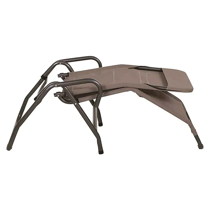 Gartenliege Bito - Taupe, Metall, Klappbar - Ein grauer Schwerelosigkeits-Liegestuhl mit verstellbarer Liegefläche und einem stabilen Metallrahmen, ideal zum Entspannen.