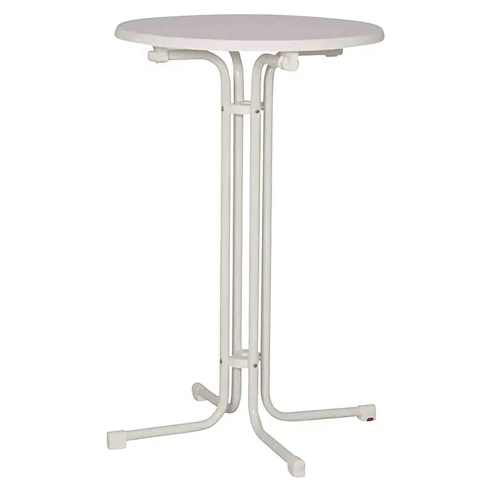 MFG Garten-Stehtisch rund - Stahl, Kunststoff, Klappbar, Rund, Weiß - Ein stilvoller, runder Stehtisch in Weiß, ideal für moderne Bars oder den stilvollen Empfang. Das schlanke Design fügt sich nahtlos ein.