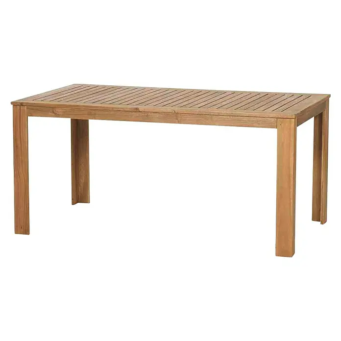 Gartentisch Palero - L x B x H: 160 x 90 x 75 cm, Akazie, Rechteckig, Natur - Ein rechteckiger Gartentisch aus Holz mit einer Lattenrost-Tischplatte und stabilen Beinen. Ideal für den Außenbereich.