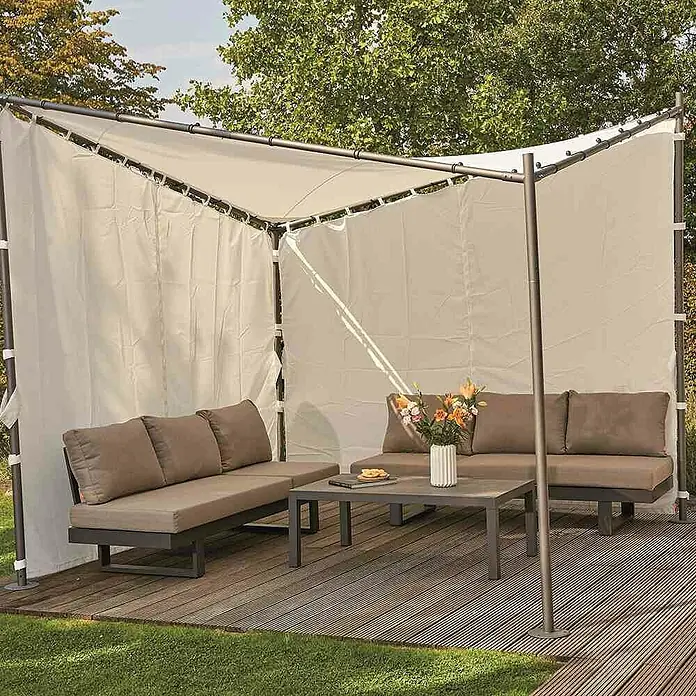 Siena Garden Pavillon-Seitenwände Berlino - Weiß, Passend für Siena Garden Pavillon Berlino 300 x 300 cm - Stilvolle Outdoor-Lounge mit Sonnenschutz. Die Möbel laden zum Entspannen im Garten oder auf der Terrasse ein und bieten Komfort.