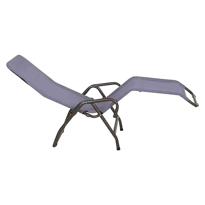 Gartenliege Bito - Blau, Metall, Klappbar - Grauer Relaxsessel mit Metallgestell für entspannte Stunden im Garten oder auf der Terrasse. Genießen Sie Komfort und Stil.