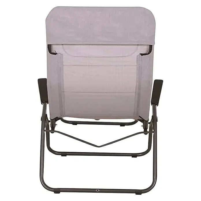 Gartenliege Anco - Grau, Metall, Klappbar - Grauer Klappstuhl mit Metallgestell und Stoffbezug für Camping, Garten oder Freizeit. Praktisch und leicht zu transportieren.