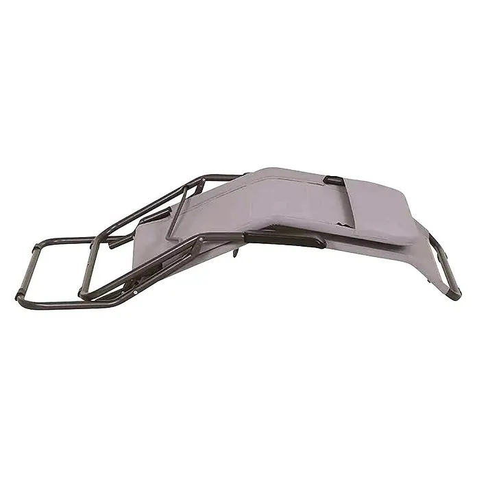 Gartenliege Anco - Grau, Metall, Klappbar - Graues faltbares Schwerkraft-Therapieliegestuhl für den einfachen Transport und die Lagerung, ideal für Entspannung.