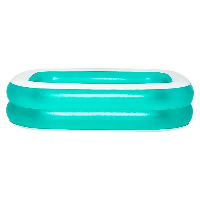 Bestway Quick-Up-Pool - L x B x H: 201 x 150 x 51 cm, Türkis, 450 l - Aufblasbarer Pool mit zwei Ringen in Türkis und Weiß. Ideal für Kinder zum Planschen und Abkühlen im Sommer.