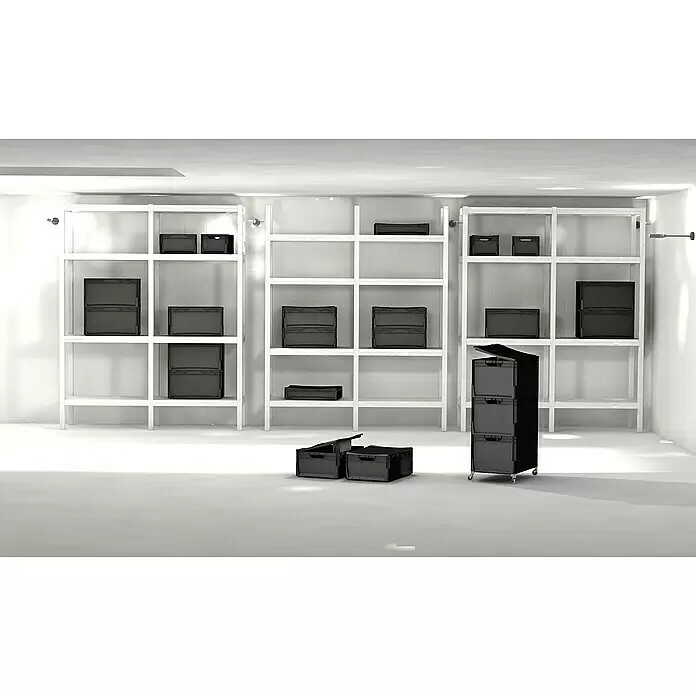 Surplus Systems Eurobox - L x B x H: 40 x 30 x 12 cm, Kunststoff, Schwarz - Stimmungsaufnahme