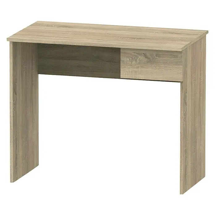 Muebles Pitarch Eko Mesa de escritorio con cajón - L x An x Al: 50 x 90 x 76 cm, Roble - Imagen de un escritorio marrón claro con un diseño minimalista. El mueble es funcional y moderno, ideal para oficinas y despachos.