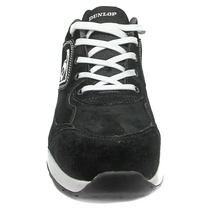 Dunlop Zapato bajo de seguridad Flying Luka - 36, Clase de protección según EN ISO 20345: S3, Negro - Zapatilla deportiva Dunlop negra con cordones y suela blancos. Comodidad y estilo para un rendimiento óptimo.