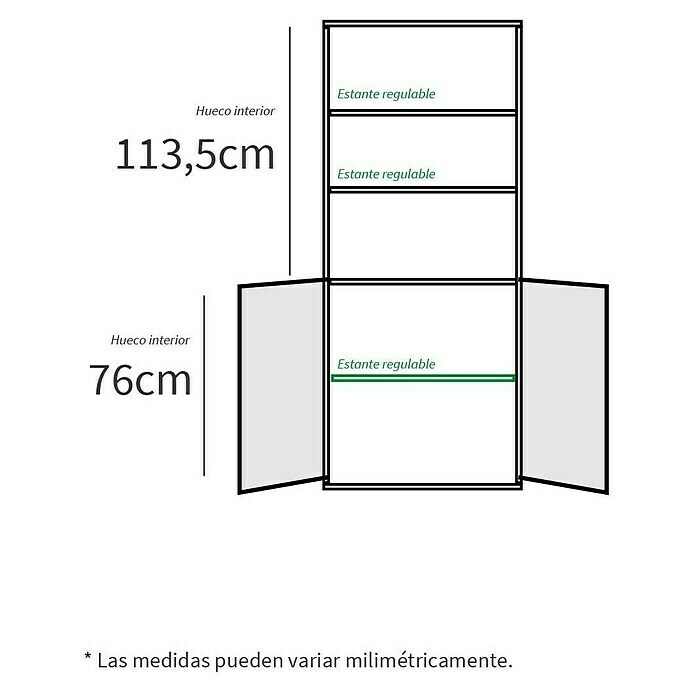 Muebles Pitarch Estantería de madera (An x Al: 75 x 196,5 cm, Blanco)