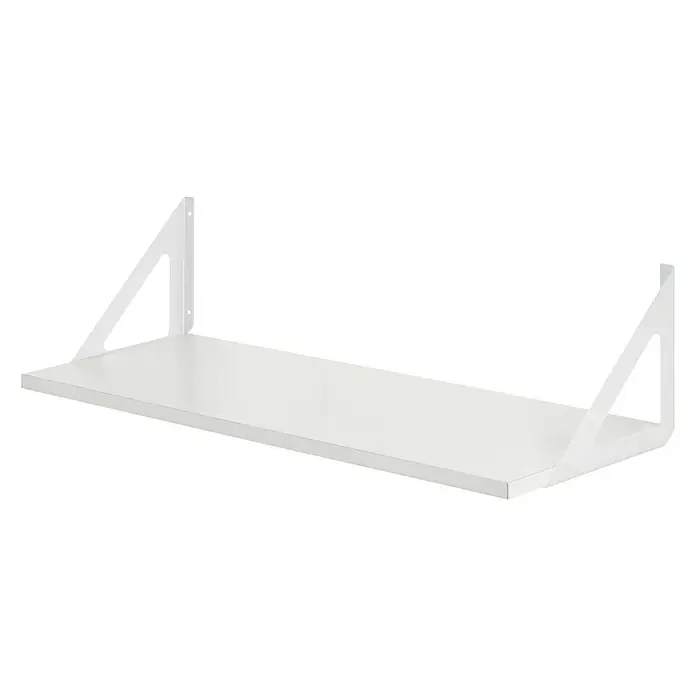 Dolle Wandregalhalter Triangolo - L x B: 60 x 25 cm, Belastbarkeit: 50 kg, Weiß, Stahl - Ein weißes Wandregal mit dreieckigen Halterungen, ideal zur stilvollen Präsentation von Deko und Büchern. Praktisch und modern für jeden Raum.