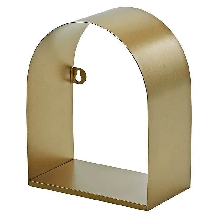 Dolle Wandregal Lido - L x B x H: 22 x 25 x 20 cm, Stahl - Goldfarbenes, bogenförmiges Wandregal aus Metall mit einer praktischen Aufhängevorrichtung für eine einfache Montage.