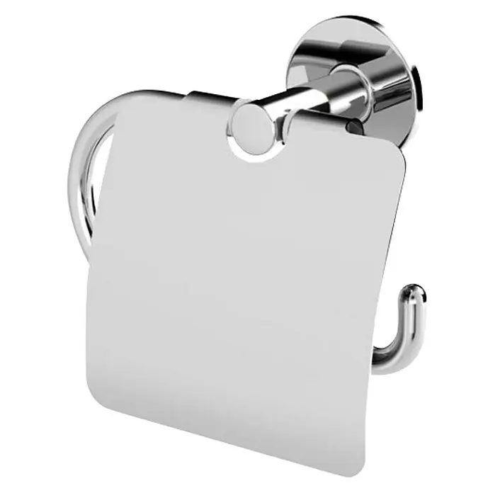 Lenz Toilettenpapierhalter Vida - Mit Deckel, Chrom, Glänzend - Dieser Artikel zeigt einen polierten, verchromten Toilettenpapierhalter mit einer rechteckigen Abdeckung. Elegantes Badezimmerzubehör.