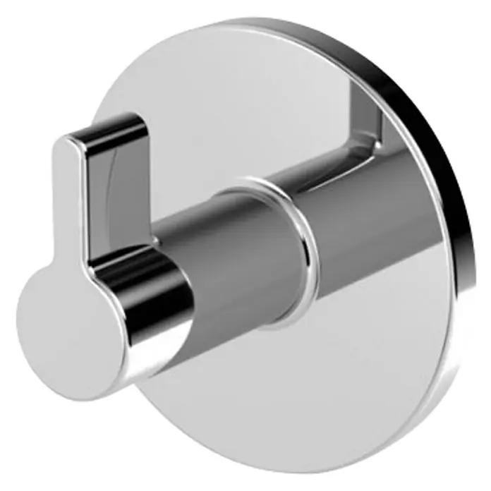 Lenz Handtuchhaken VIda - Durchmesser: 5,5 cm, Chrom, Glänzend - Ein polierter Chrom-Wandhaken. Der Haken ist kreisförmig mit einem kleinen, abgerundeten Hakenarm, ideal für Bad oder Küche.