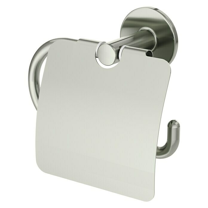 Toilettenpapierhalter NoaMit Deckel, Nickel, Matt Diagonal View