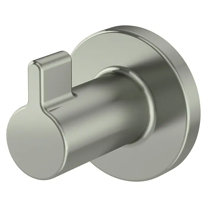 Lenz Handtuchhaken Noa - 2 Stk., Nickel, Matt - Wandhaken aus gebürstetem Nickel. Der runde Haken ist robust und stilvoll, ideal für Bad oder Küche. Perfekt zum Aufhängen von Handtüchern oder Kleidung.