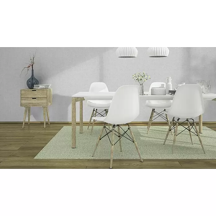 Rasch Vliestapete - Grau, Uni, 10,05 x 0,53 m, Schimmernd - Stimmungsaufnahme