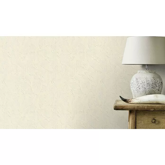 Rasch Vliestapete Putzoptik in Wischtechnik - Beige, Steinoptik, 10,05 x 0,53 m - Stimmungsaufnahme