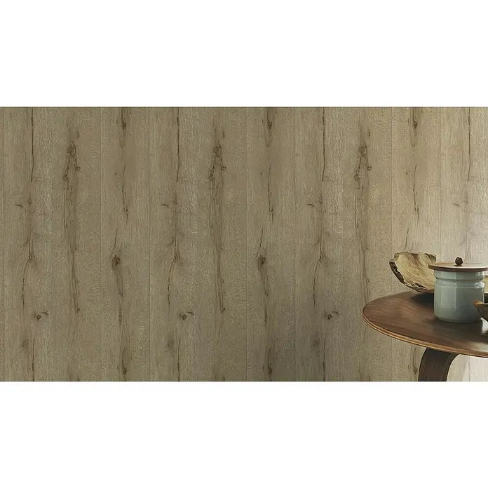 Rasch Vliestapete Holz I - Braun, Holzoptik, 10,05 x 0,53 m - Helle Holztäfelung mit warmem Braunton, die eine natürliche und gemütliche Atmosphäre schafft. Perfekt für eine wohnliche Raumgestaltung.