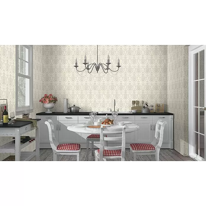 Rasch Trianon Vliestapete II - Altrosé, Ornament, 10,05 x 0,53 m - Stimmungsaufnahme