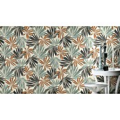 Rasch Yucatán Vliestapete Blätter (Weiß/Grün/Braun, Floral, 10,05 x 0,53 m)
